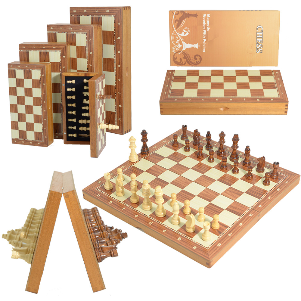 Board Game Yearbook - Magnetyczny Drewniany Składany Zestaw Szachowy z
