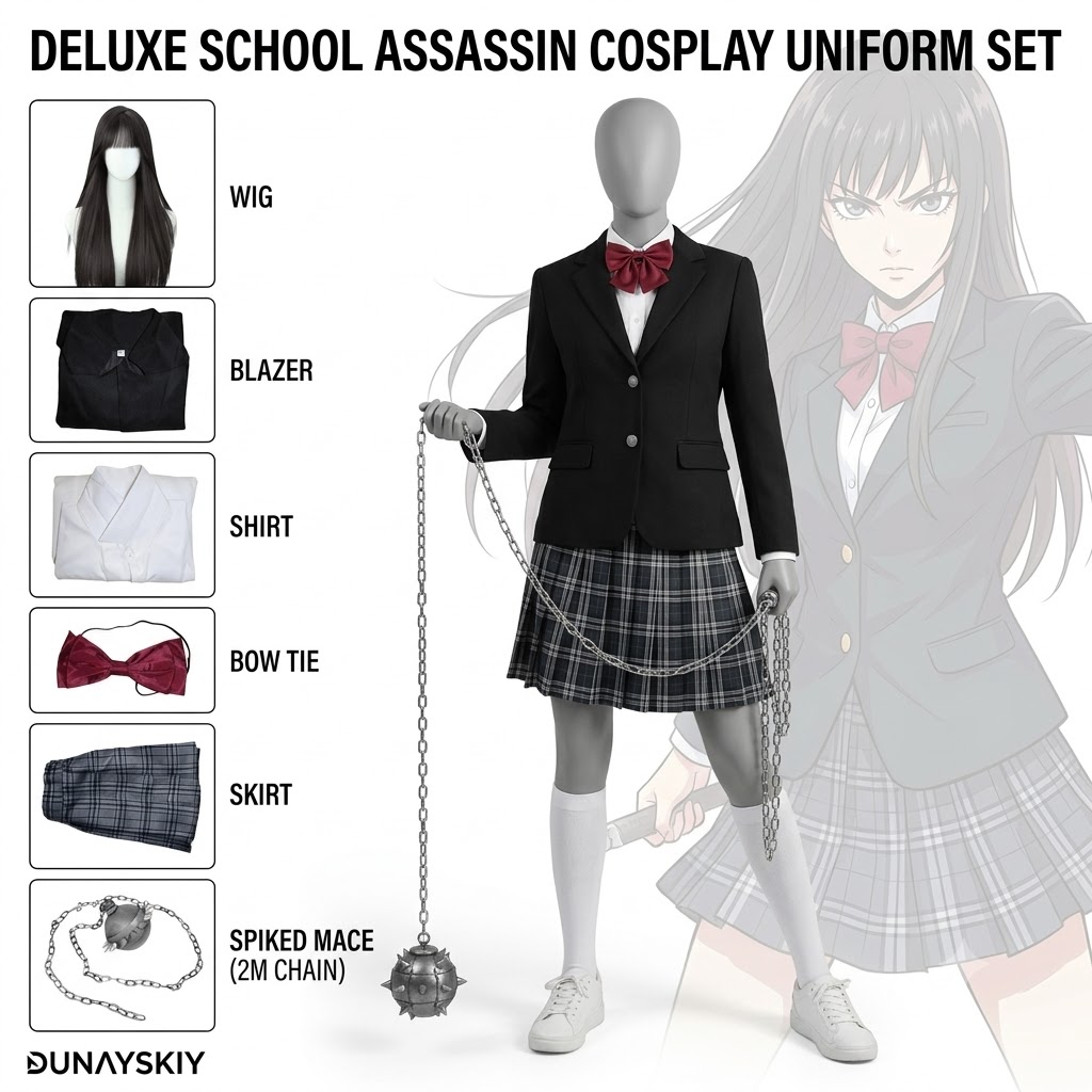 Board Game Yogi - Strój Cosplay Gogo Yubari, czarna spódnica