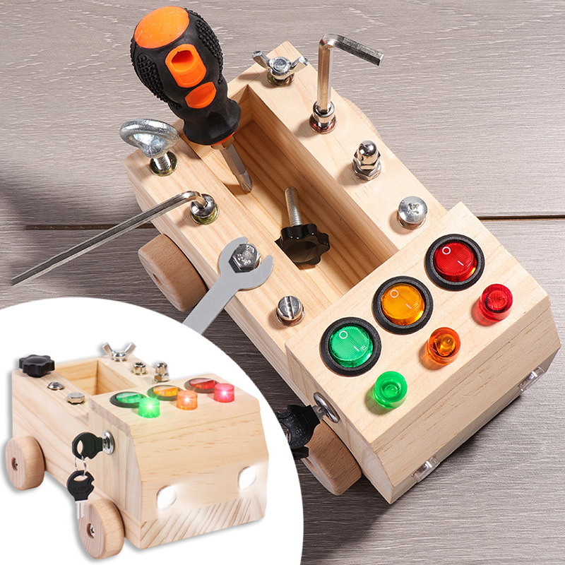 Board Game Box - Drewniana tablica Montessori Busy Board Zabawki